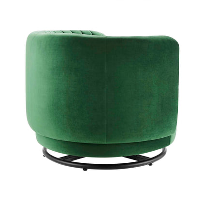 Embrace Tufted Performance Velvet Performance Velvet Swivel Chair By HouseBean