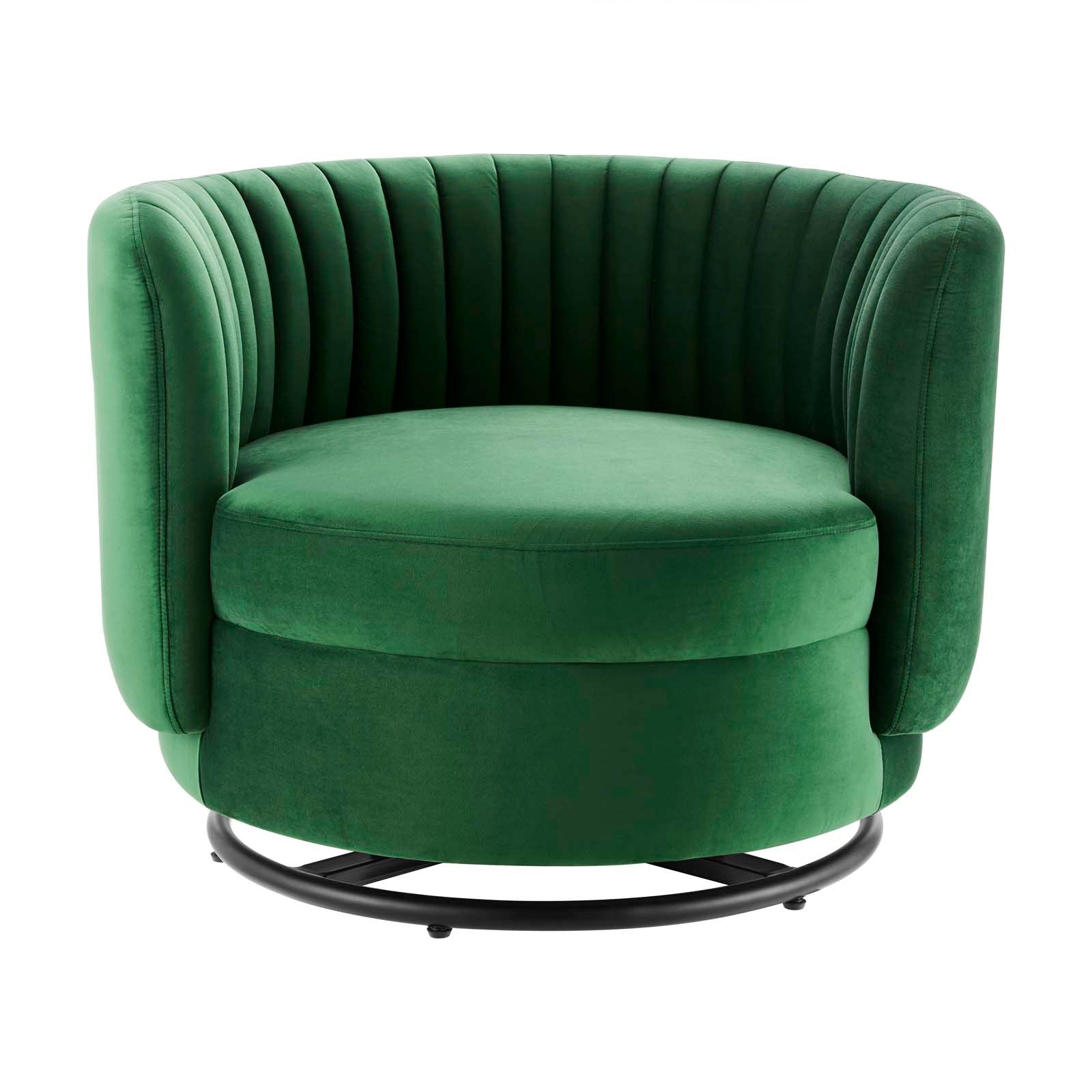 Embrace Tufted Performance Velvet Performance Velvet Swivel Chair By HouseBean