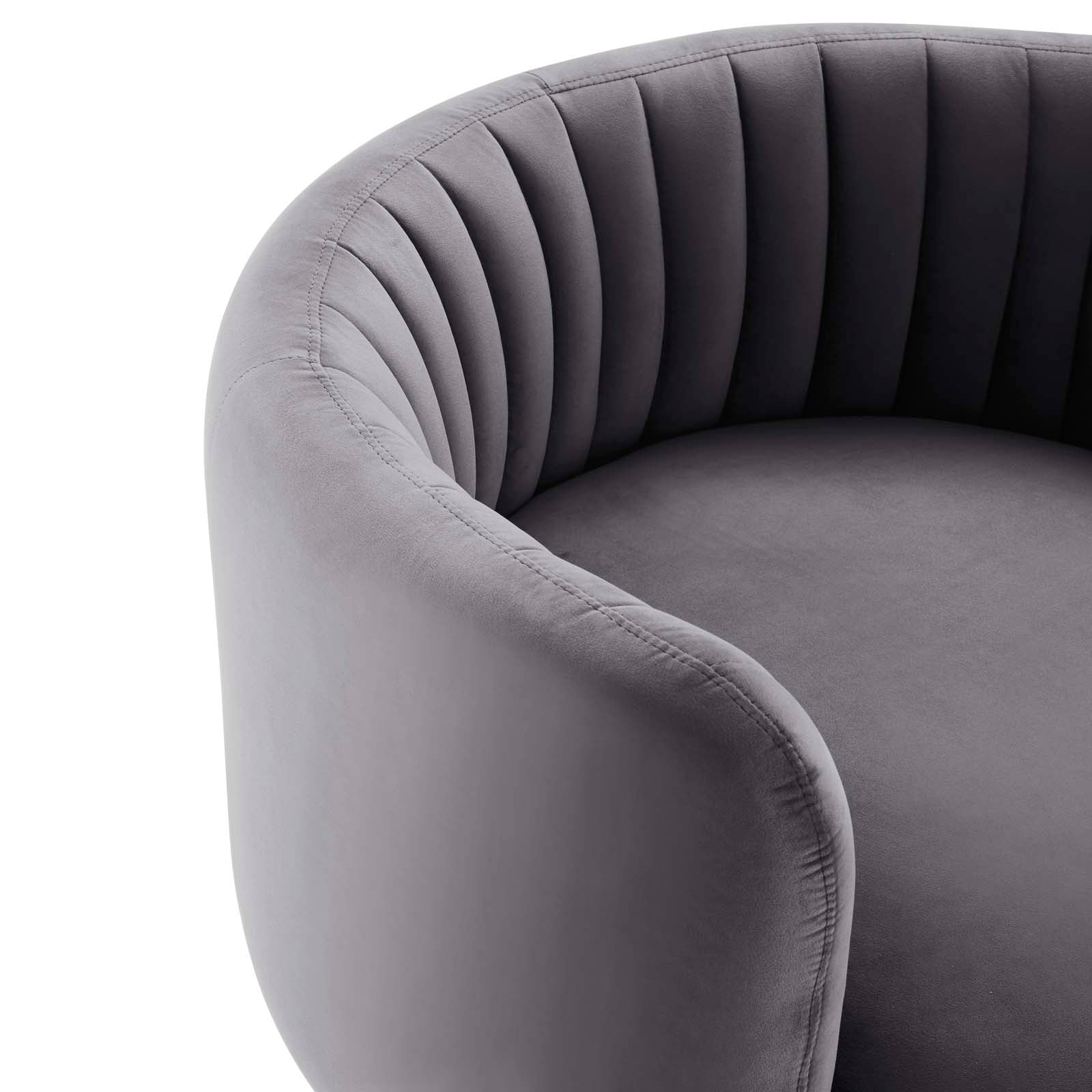 Embrace Tufted Performance Velvet Performance Velvet Swivel Chair By HouseBean