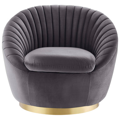 Whirr Tufted Performance Velvet Performance Velvet Swivel Chair by Modway