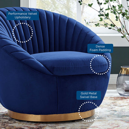 Whirr Tufted Performance Velvet Performance Velvet Swivel Chair by Modway