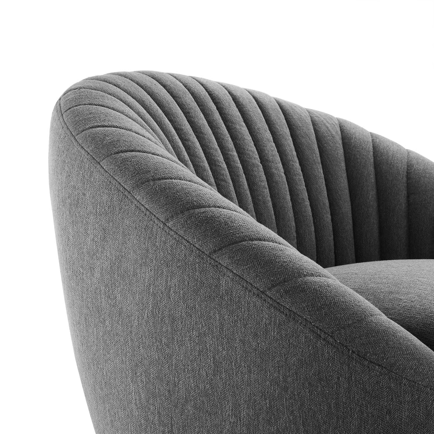 Whirr Tufted Fabric Swivel Chair By HouseBean