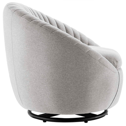 Whirr Tufted Fabric Swivel Chair By HouseBean