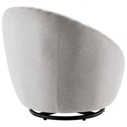 Whirr Tufted Fabric Swivel Chair By HouseBean