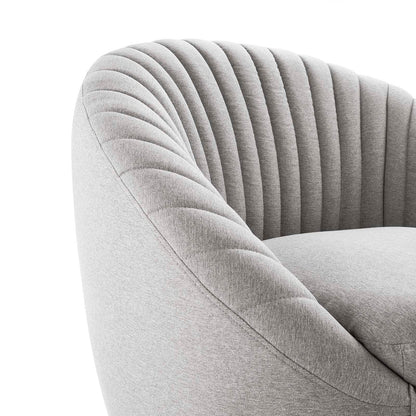 Whirr Tufted Fabric Swivel Chair By HouseBean