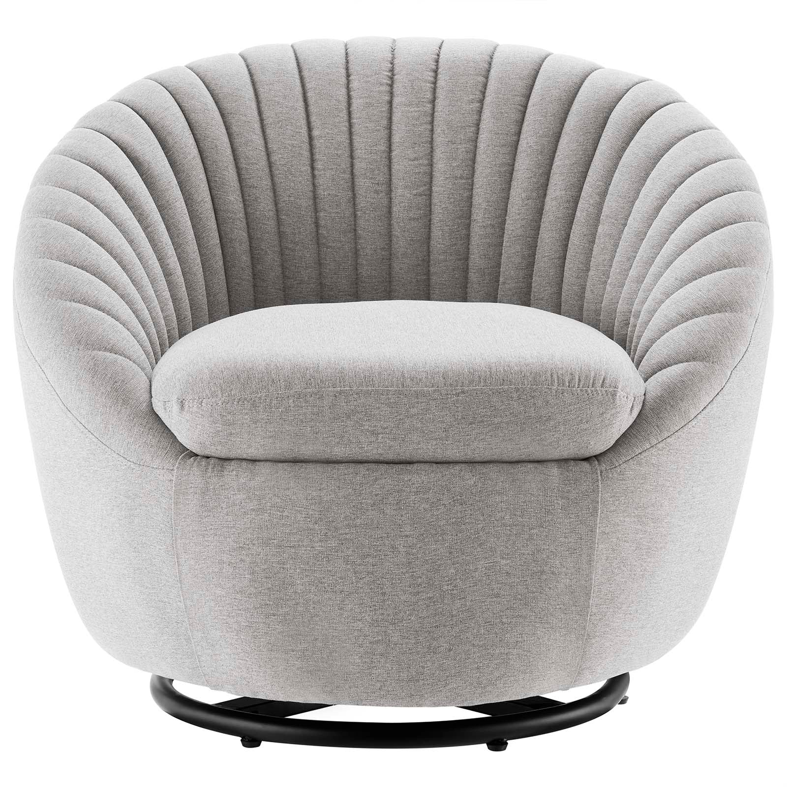 Whirr Tufted Fabric Swivel Chair By HouseBean