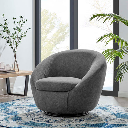 Buttercup Upholstered Fabric Swivel Chair By HouseBean