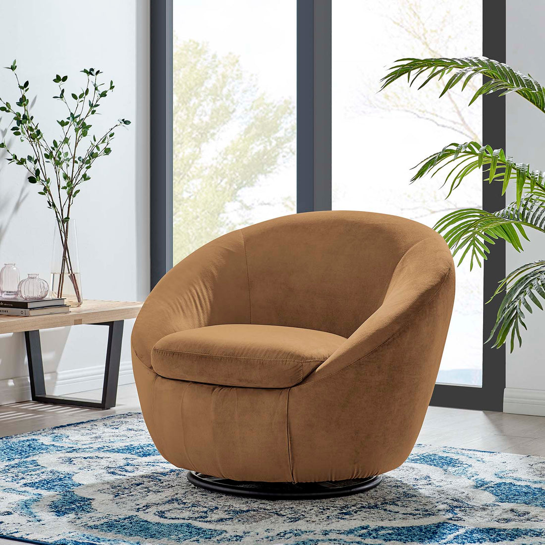 Buttercup Performance Velvet Performance Velvet Swivel Chair By HouseBean