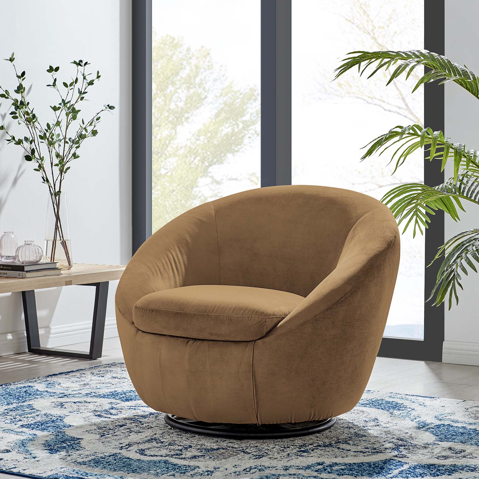 Buttercup Performance Velvet Performance Velvet Swivel Chair By HouseBean