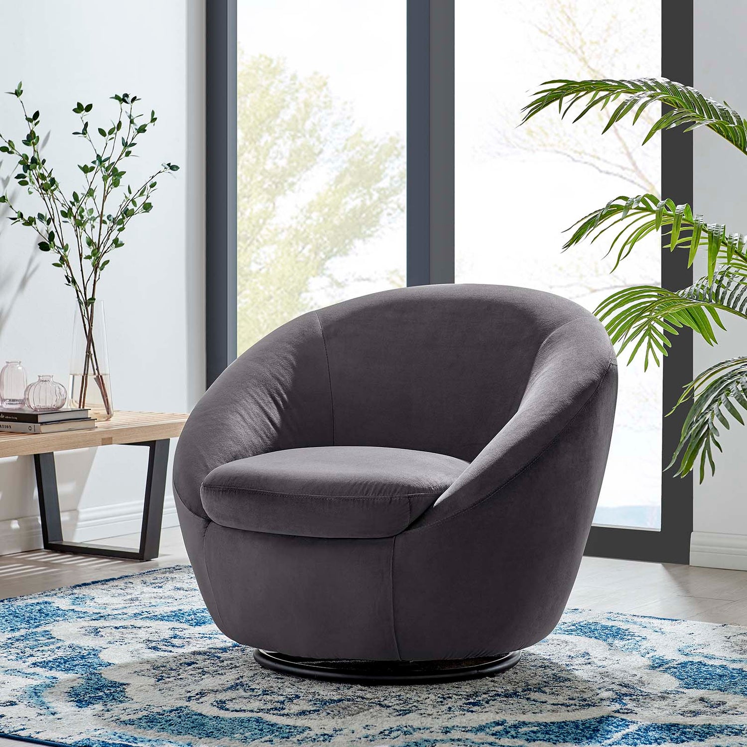 Buttercup Performance Velvet Performance Velvet Swivel Chair By HouseBean