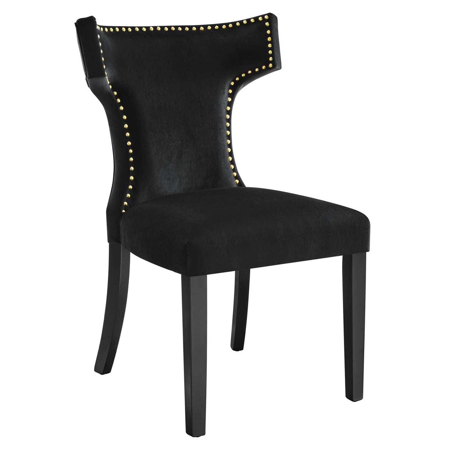 Curve Performance Velvet Dining Chairs - Set of 2 By HouseBean