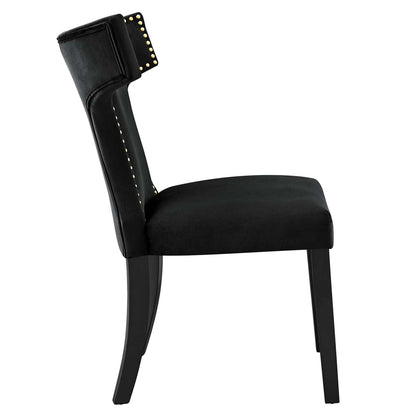 Curve Performance Velvet Dining Chairs - Set of 2 By HouseBean