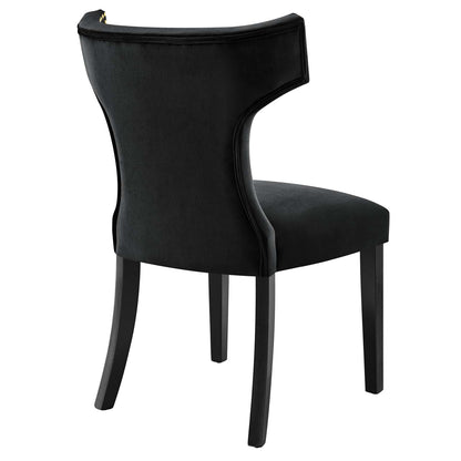 Curve Performance Velvet Dining Chairs - Set of 2 By HouseBean