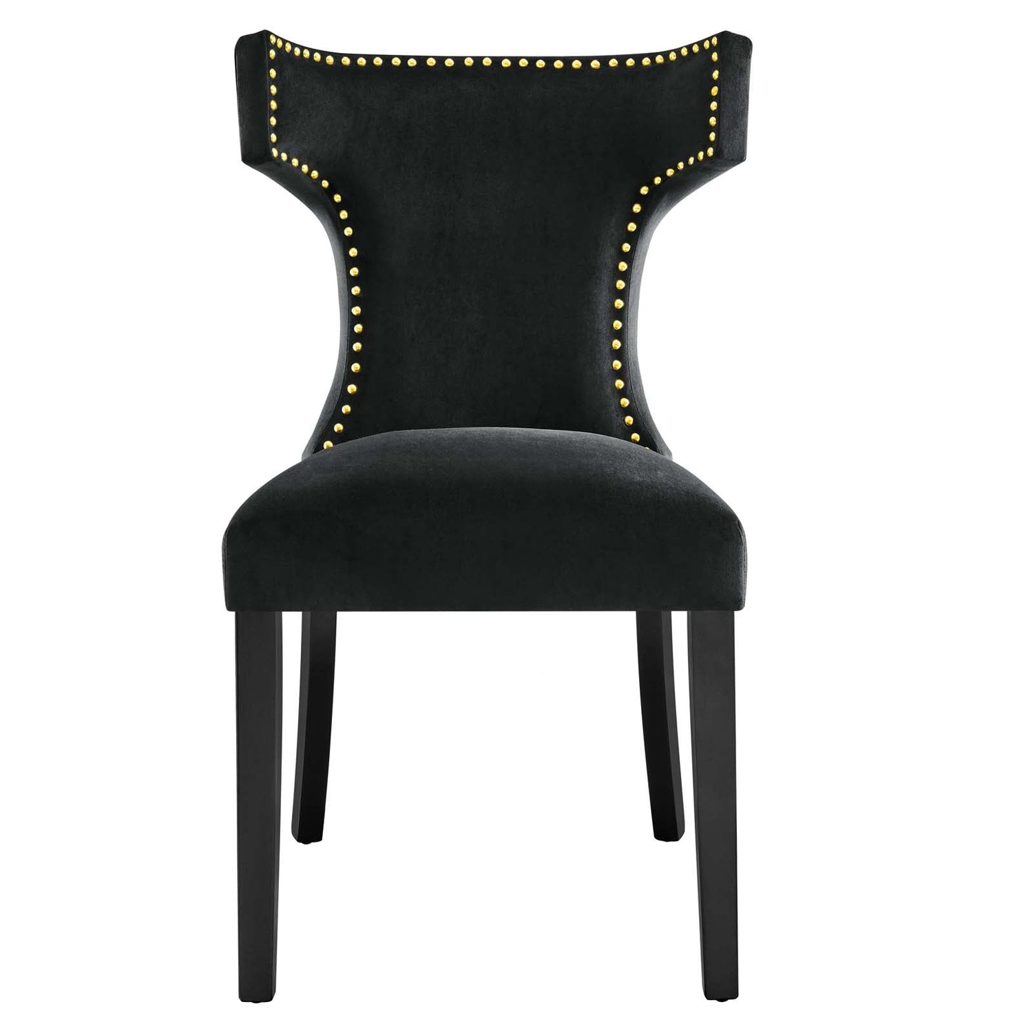 Curve Performance Velvet Dining Chairs - Set of 2 By HouseBean