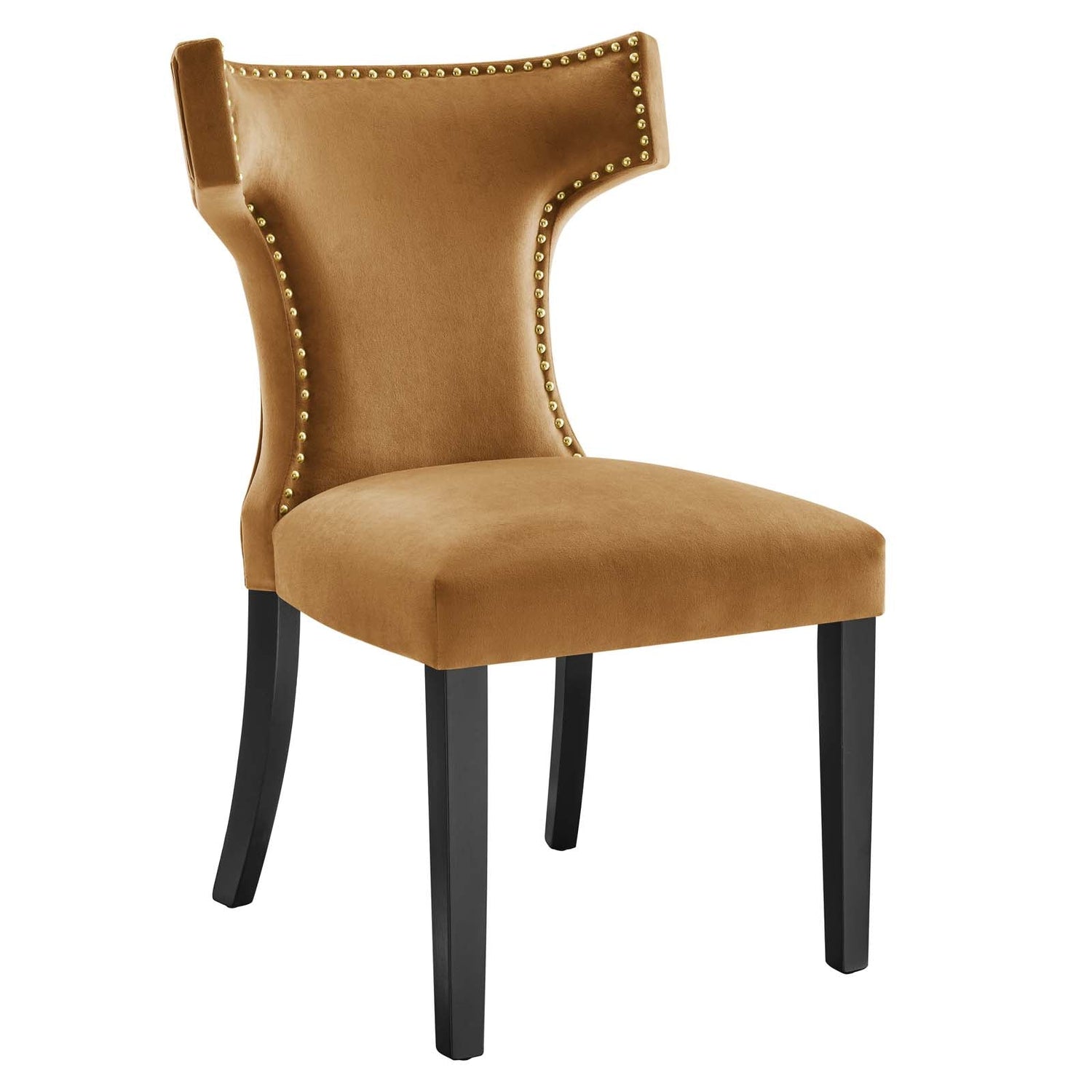 Curve Performance Velvet Dining Chairs - Set of 2 By HouseBean