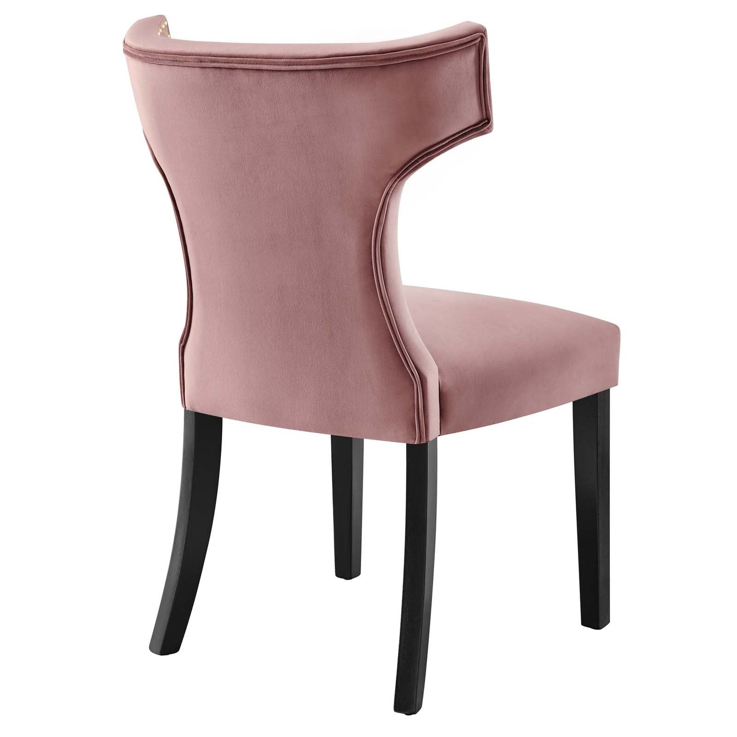 Curve Performance Velvet Dining Chairs - Set of 2 By HouseBean