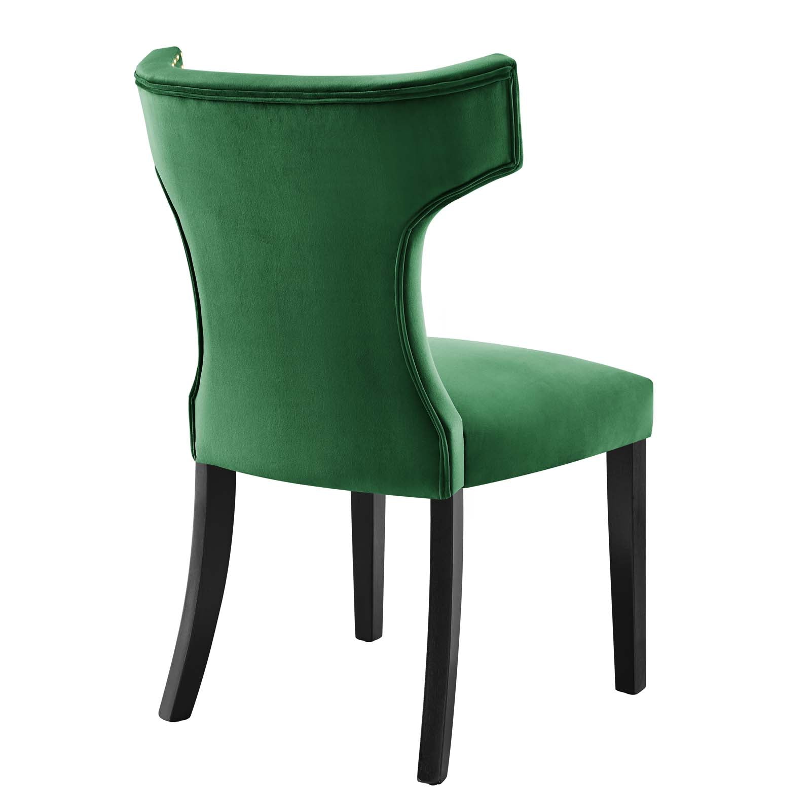 Curve Performance Velvet Dining Chairs - Set of 2 By HouseBean