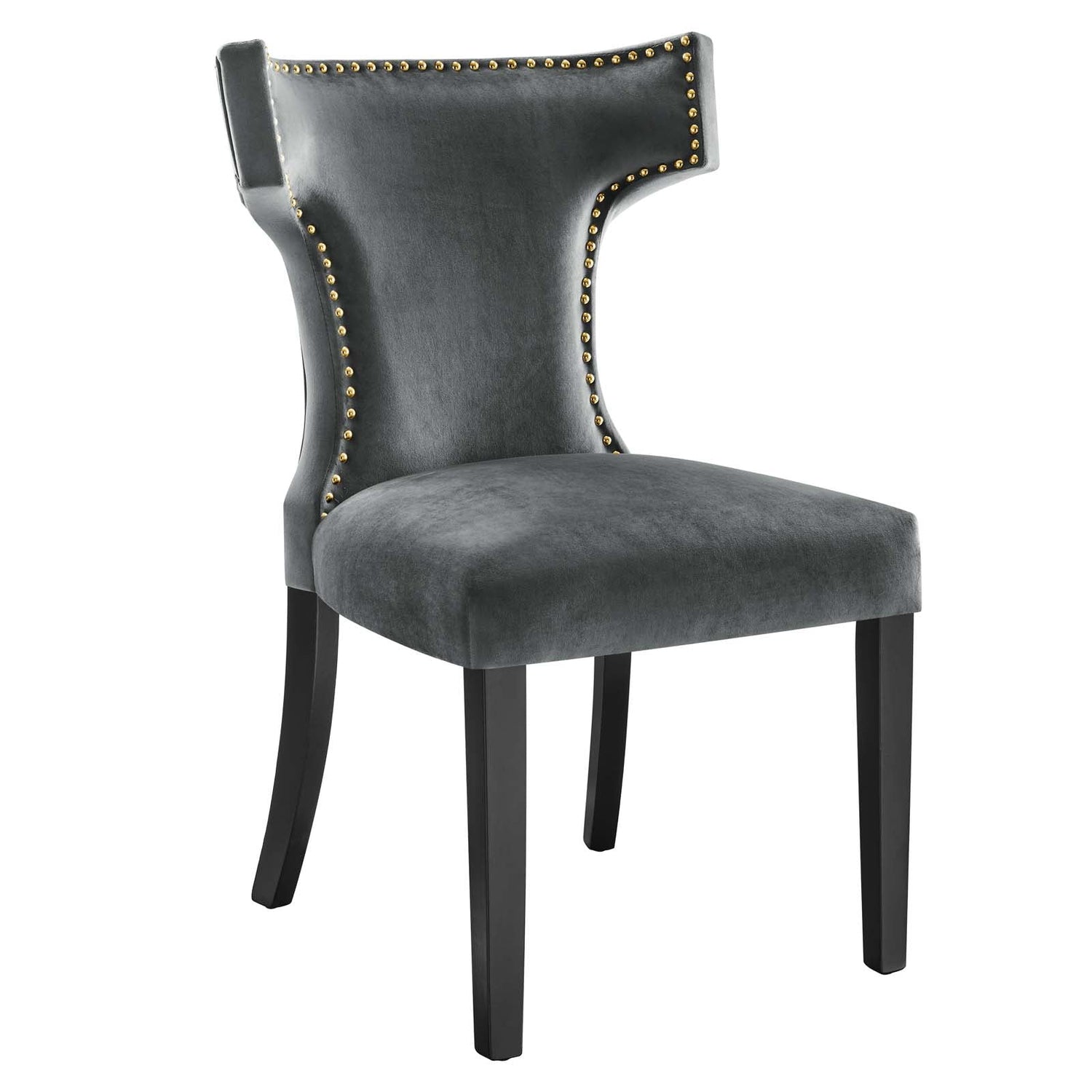 Curve Performance Velvet Dining Chairs - Set of 2 By HouseBean