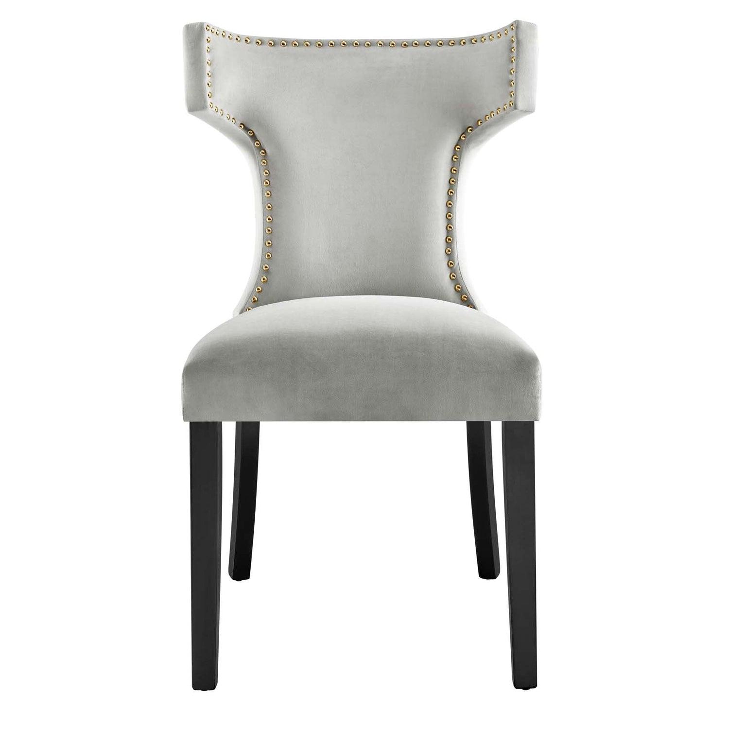 Curve Performance Velvet Dining Chairs - Set of 2 By HouseBean