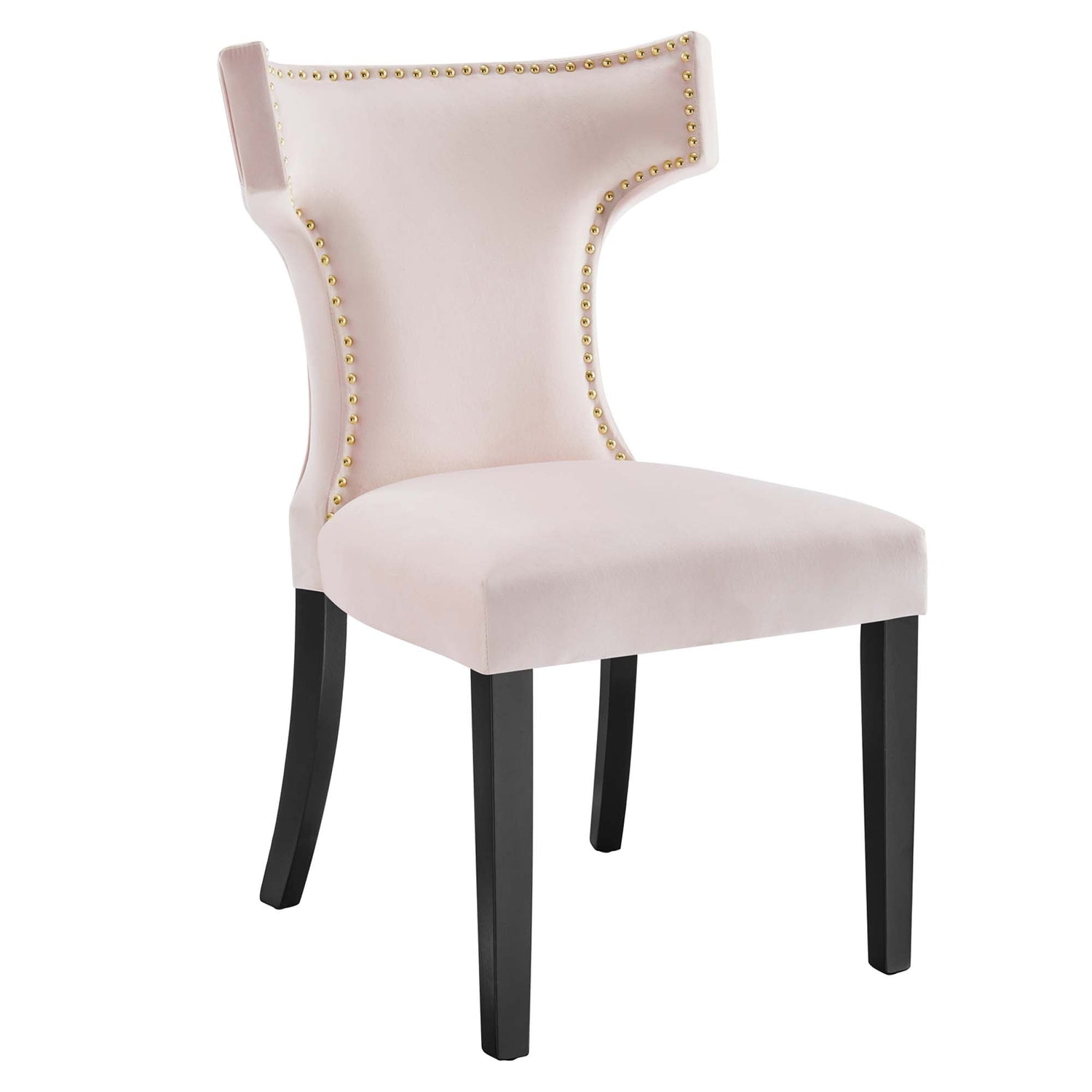 Curve Performance Velvet Dining Chairs - Set of 2 by Modway