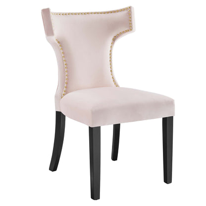 Curve Performance Velvet Dining Chairs - Set of 2 by Modway