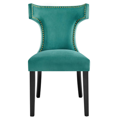 Curve Performance Velvet Dining Chairs - Set of 2 By HouseBean