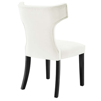 Curve Performance Velvet Dining Chairs - Set of 2 By HouseBean