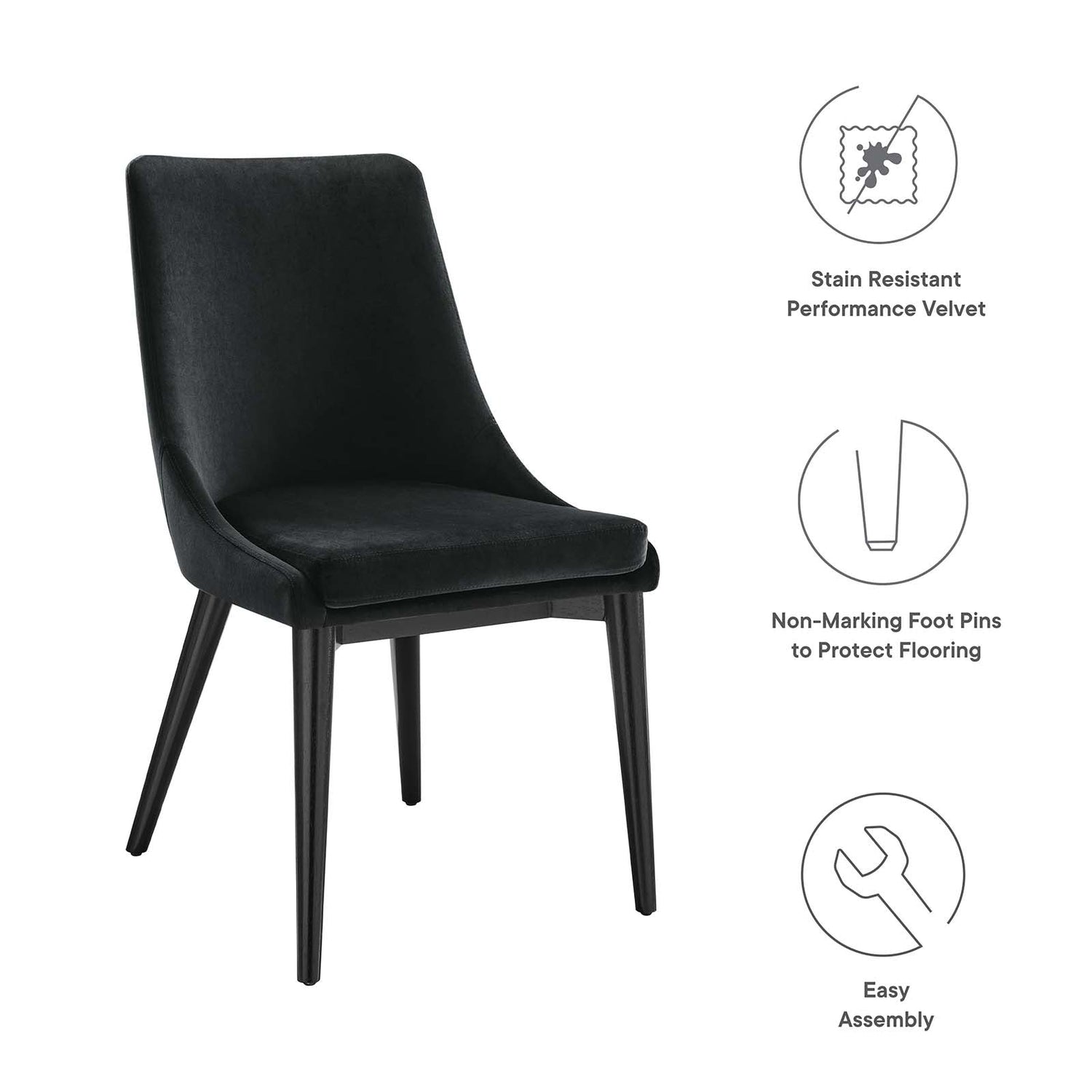 Viscount Performance Velvet Dining Chair By HouseBean