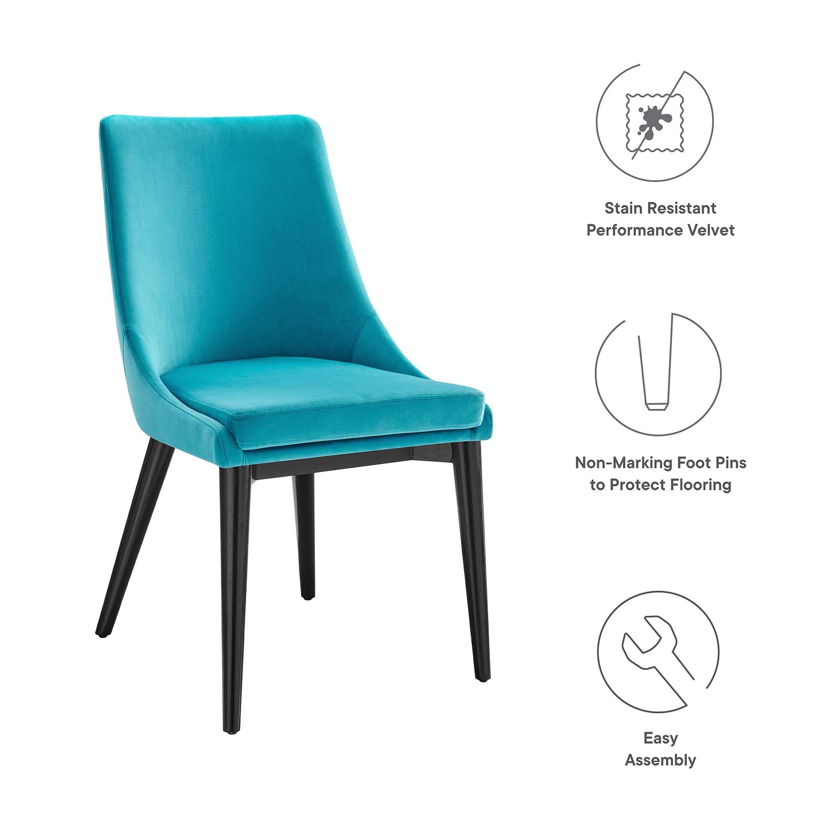 Viscount Performance Velvet Dining Chair By HouseBean