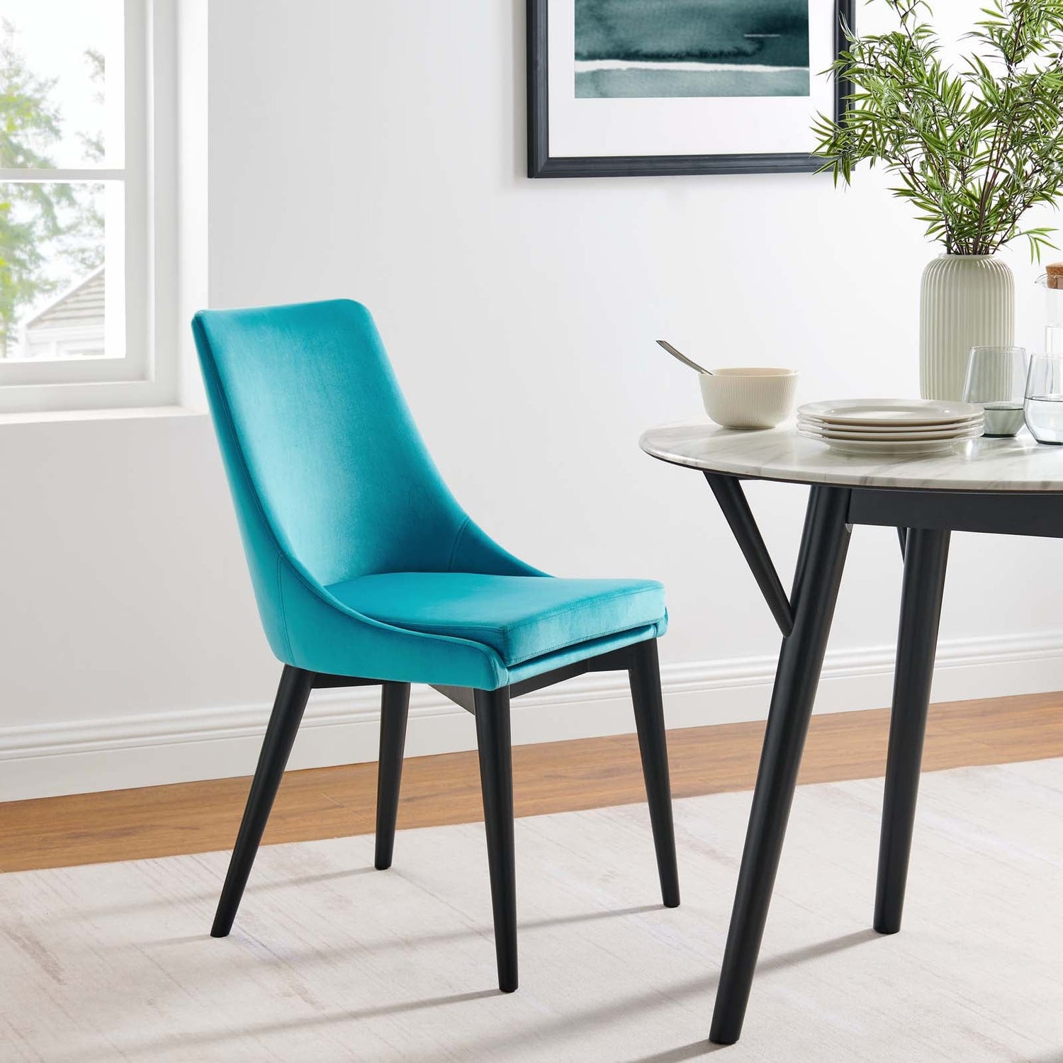 Viscount Performance Velvet Dining Chair By HouseBean