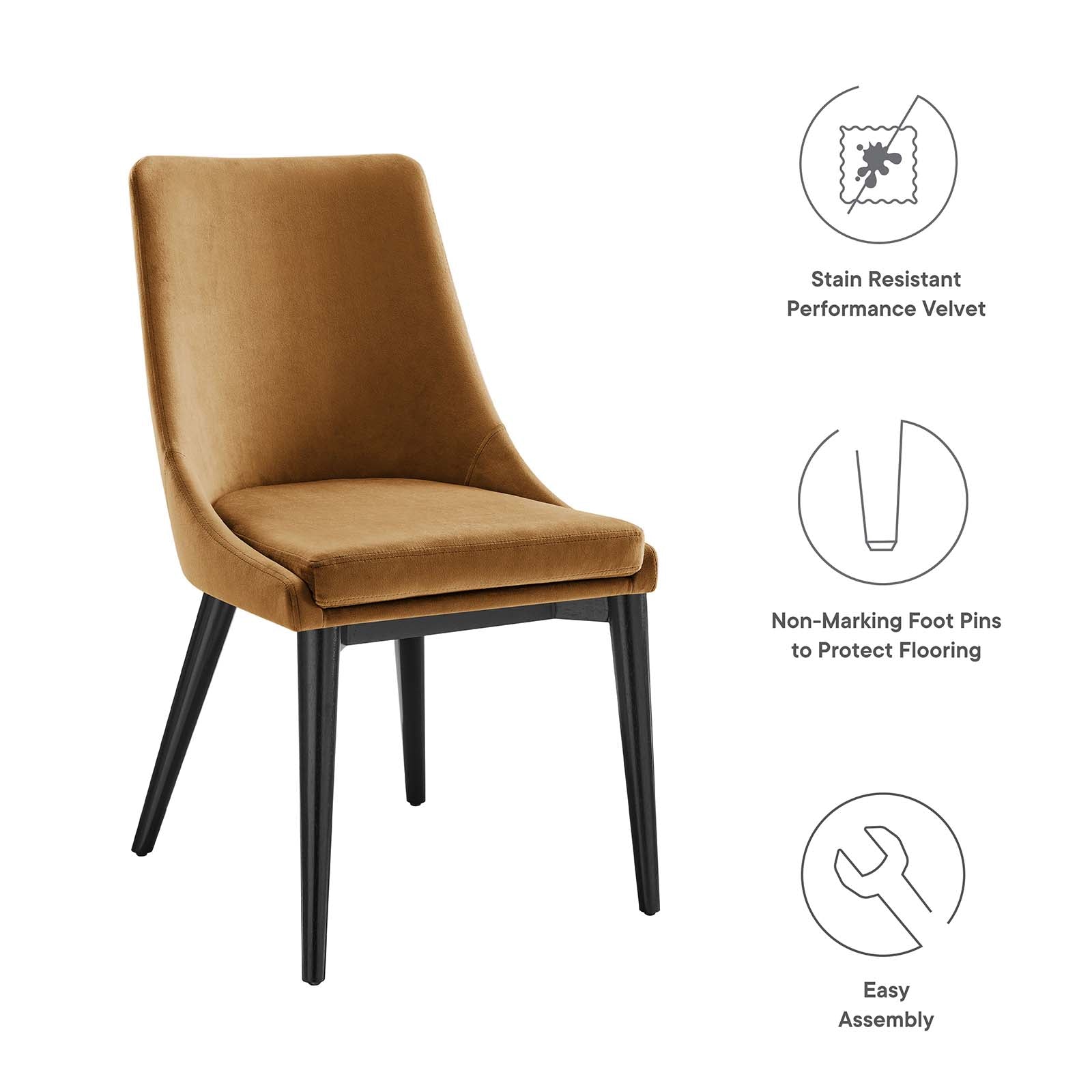 Viscount Performance Velvet Dining Chair By HouseBean