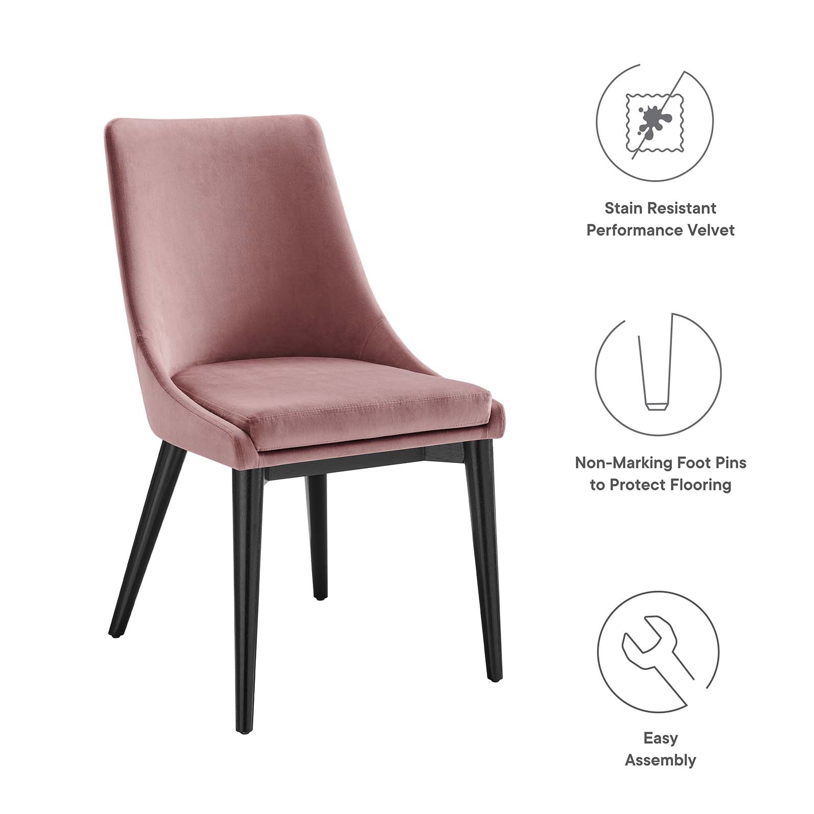 Viscount Performance Velvet Dining Chair By HouseBean