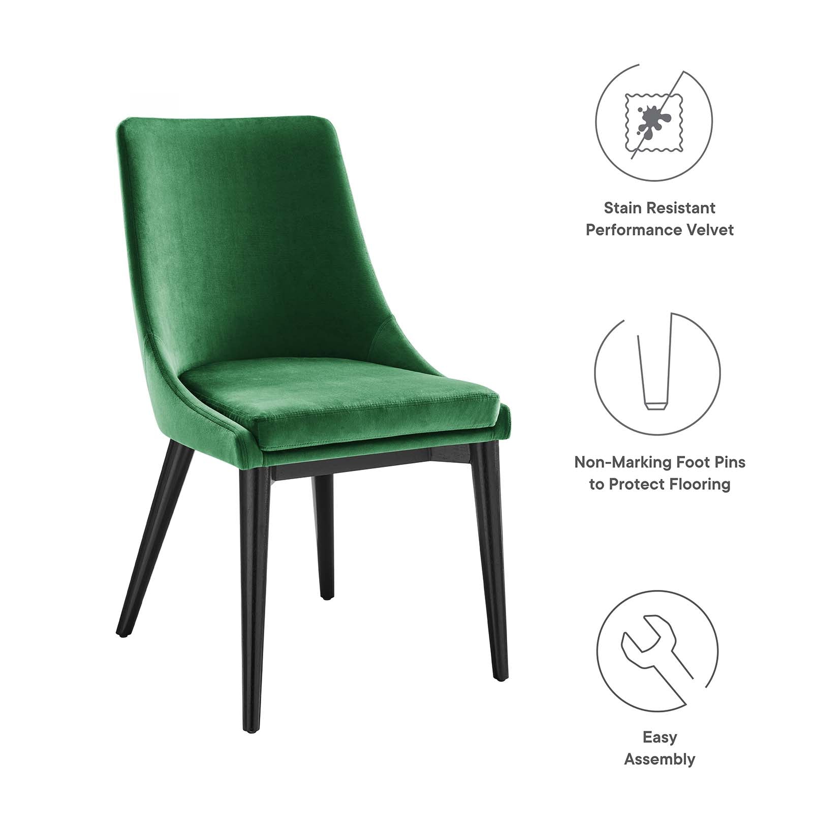 Viscount Performance Velvet Dining Chair By HouseBean