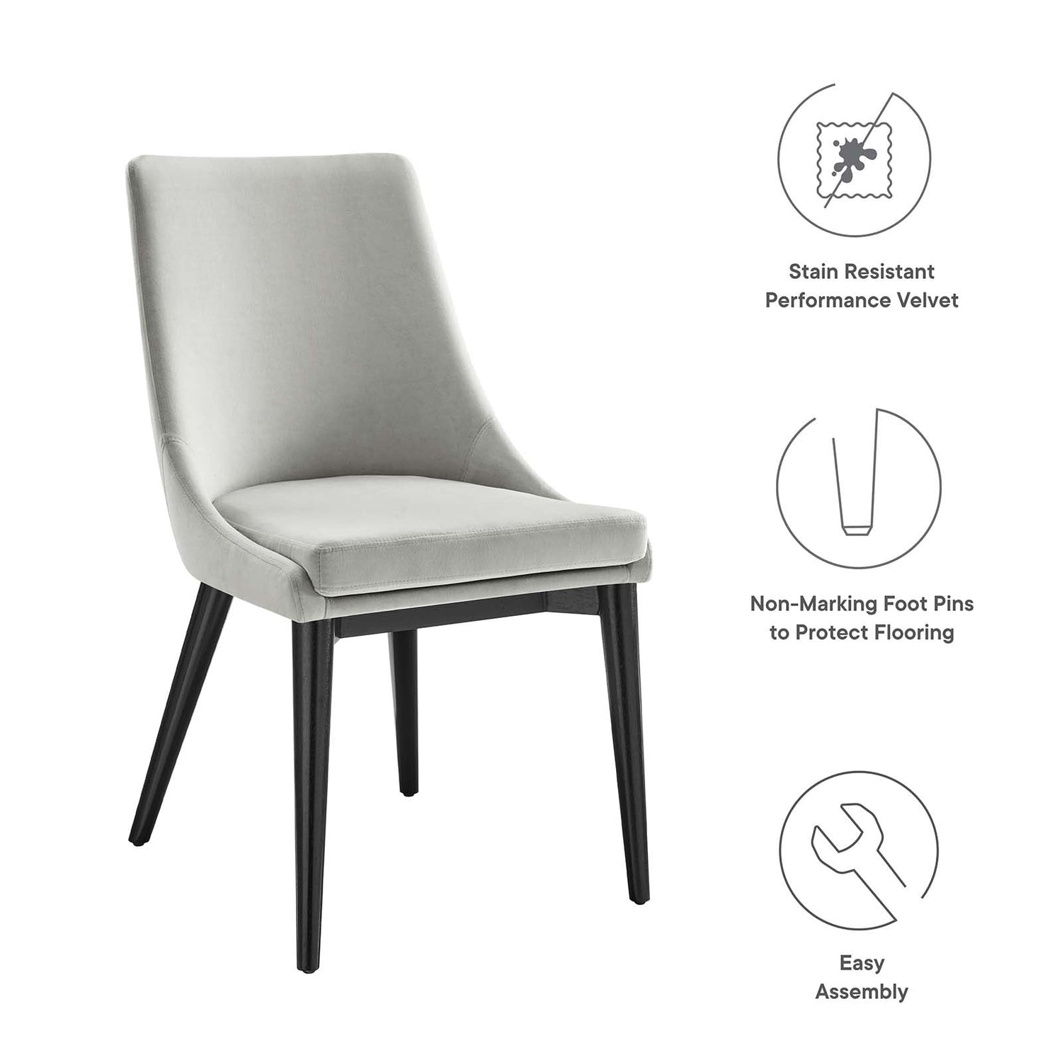 Viscount Performance Velvet Dining Chair By HouseBean