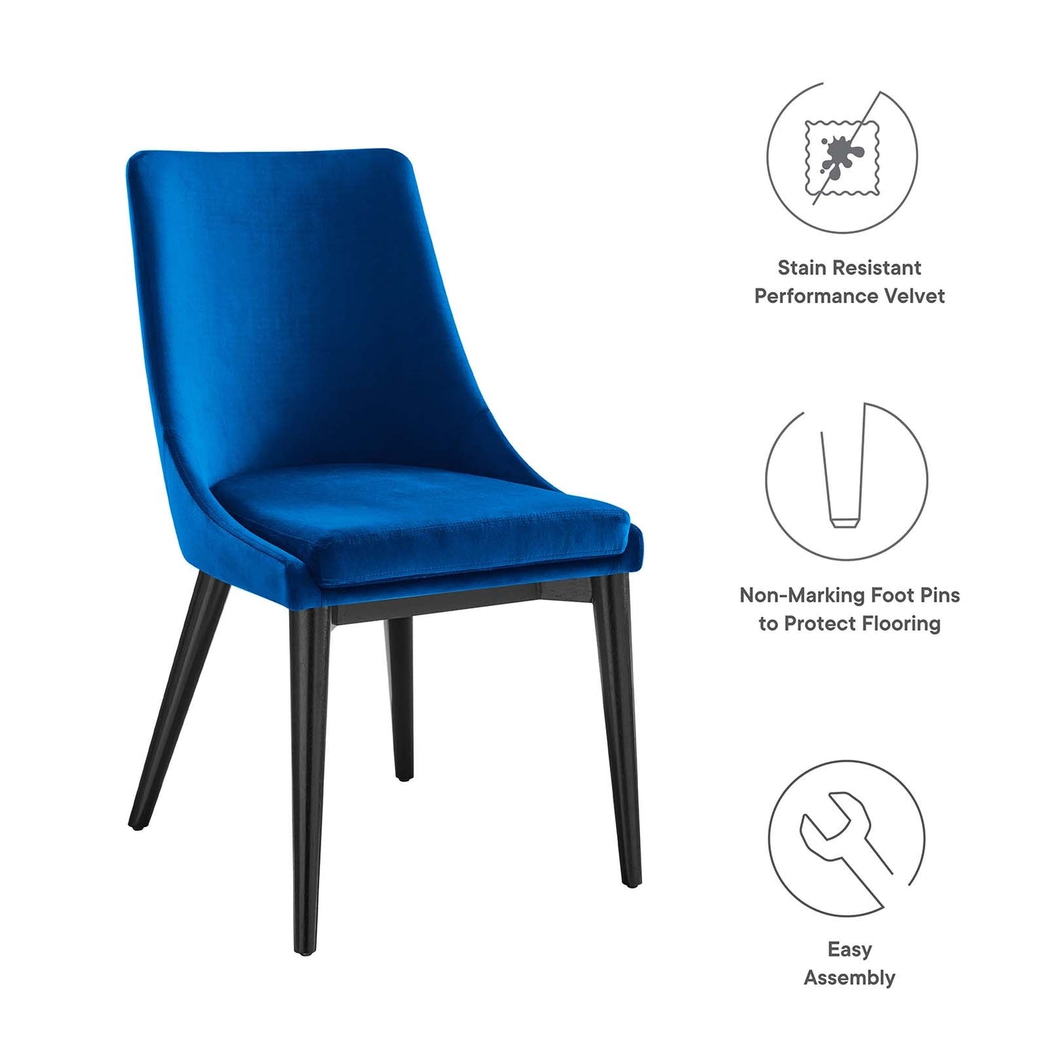 Viscount Performance Velvet Dining Chair By HouseBean