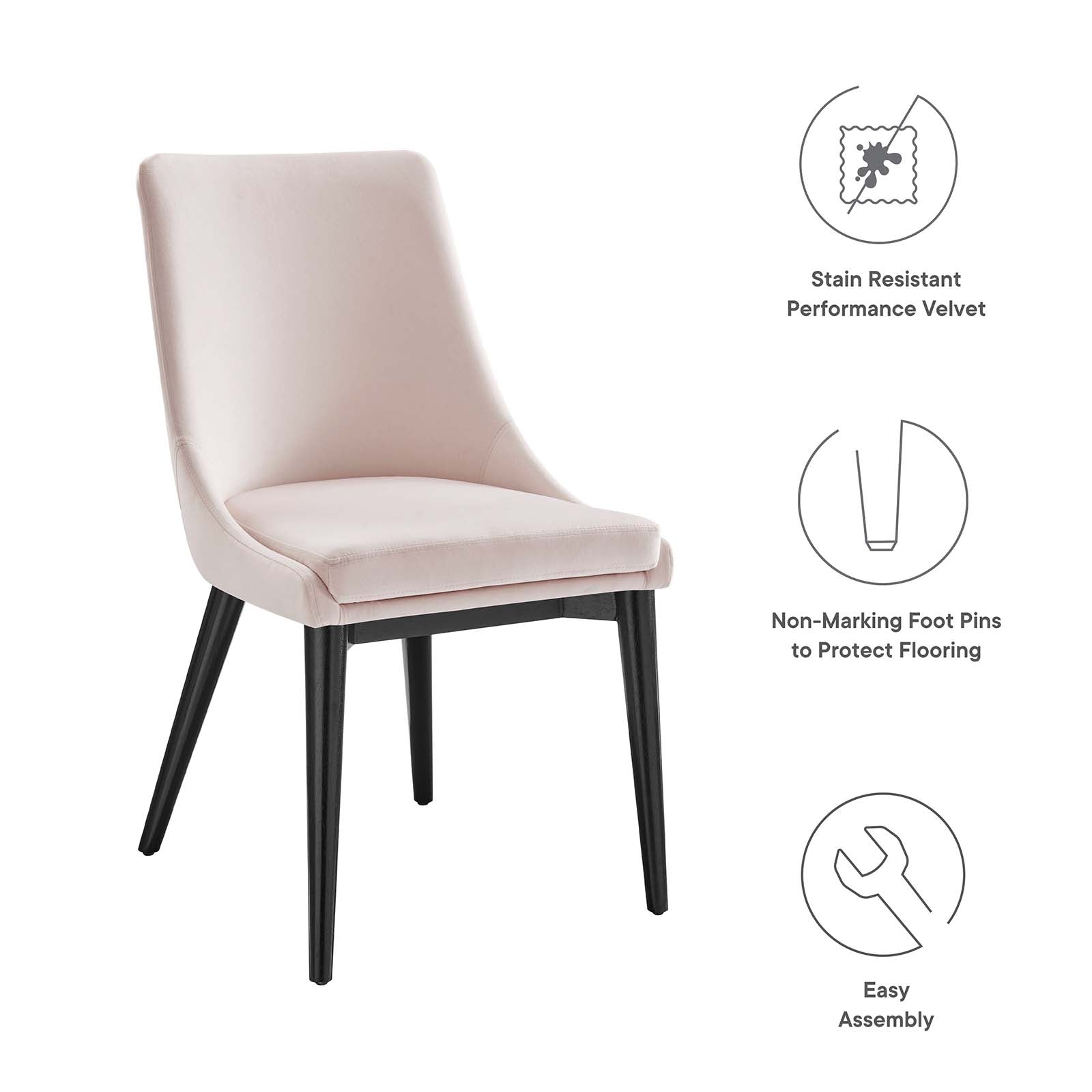 Viscount Performance Velvet Dining Chair By HouseBean