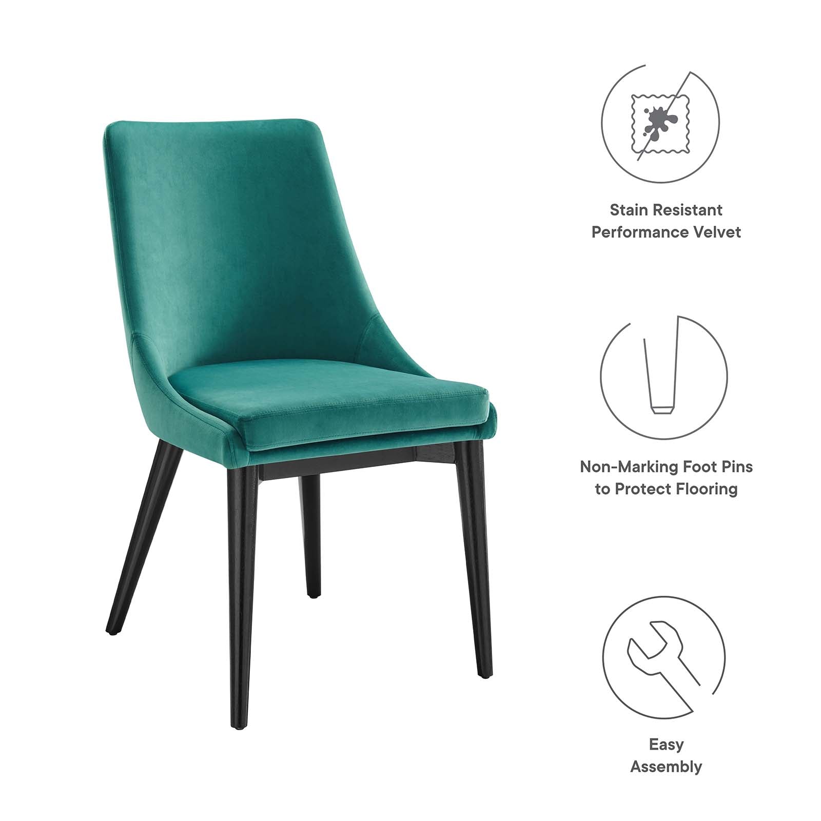 Viscount Performance Velvet Dining Chair By HouseBean