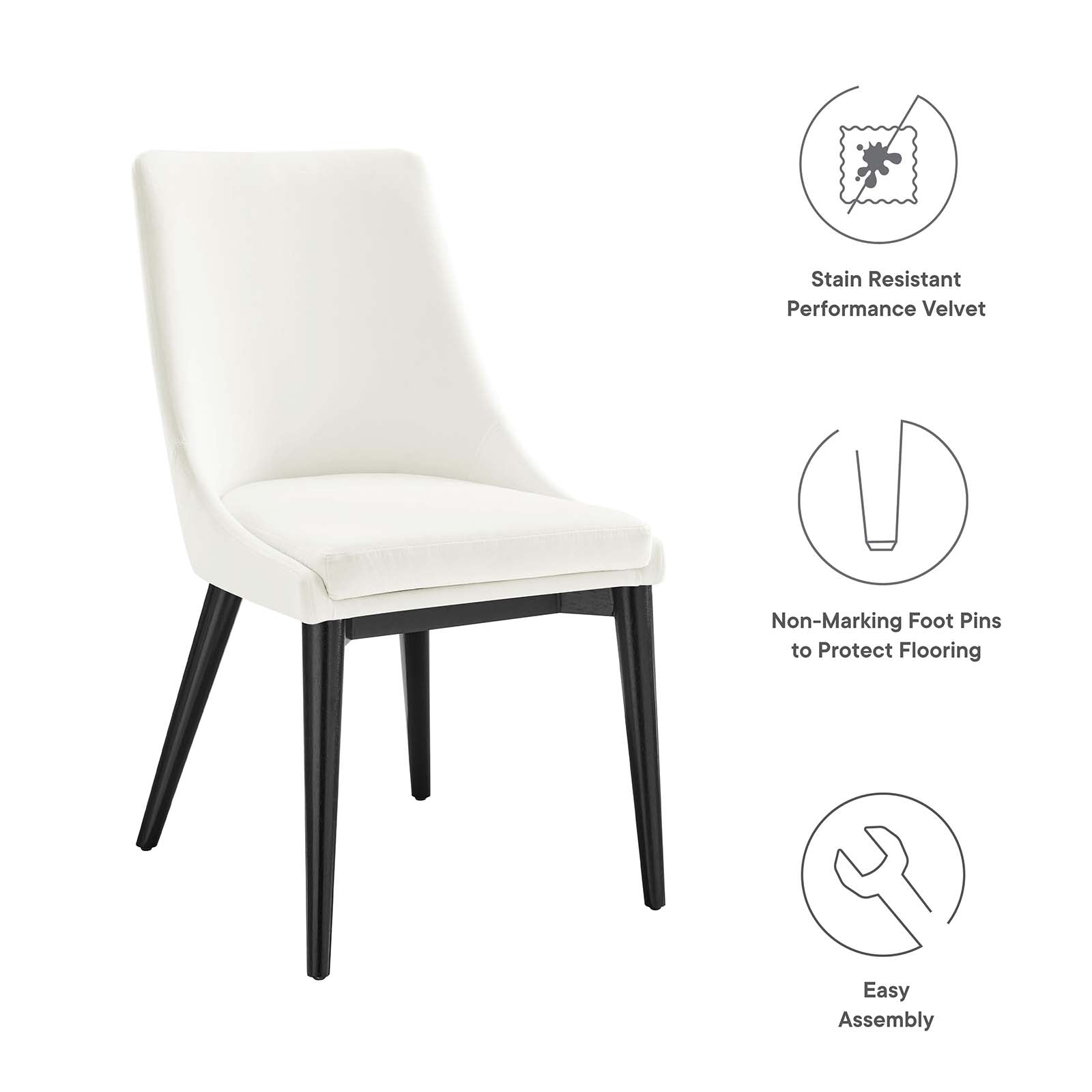 Viscount Performance Velvet Dining Chair By HouseBean