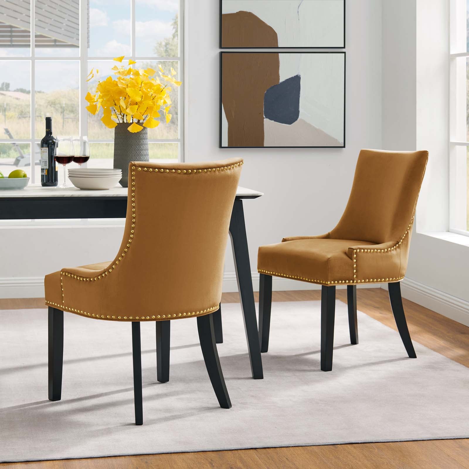 Marquis Performance Velvet Dining Chairs - Set of 2 By HouseBean