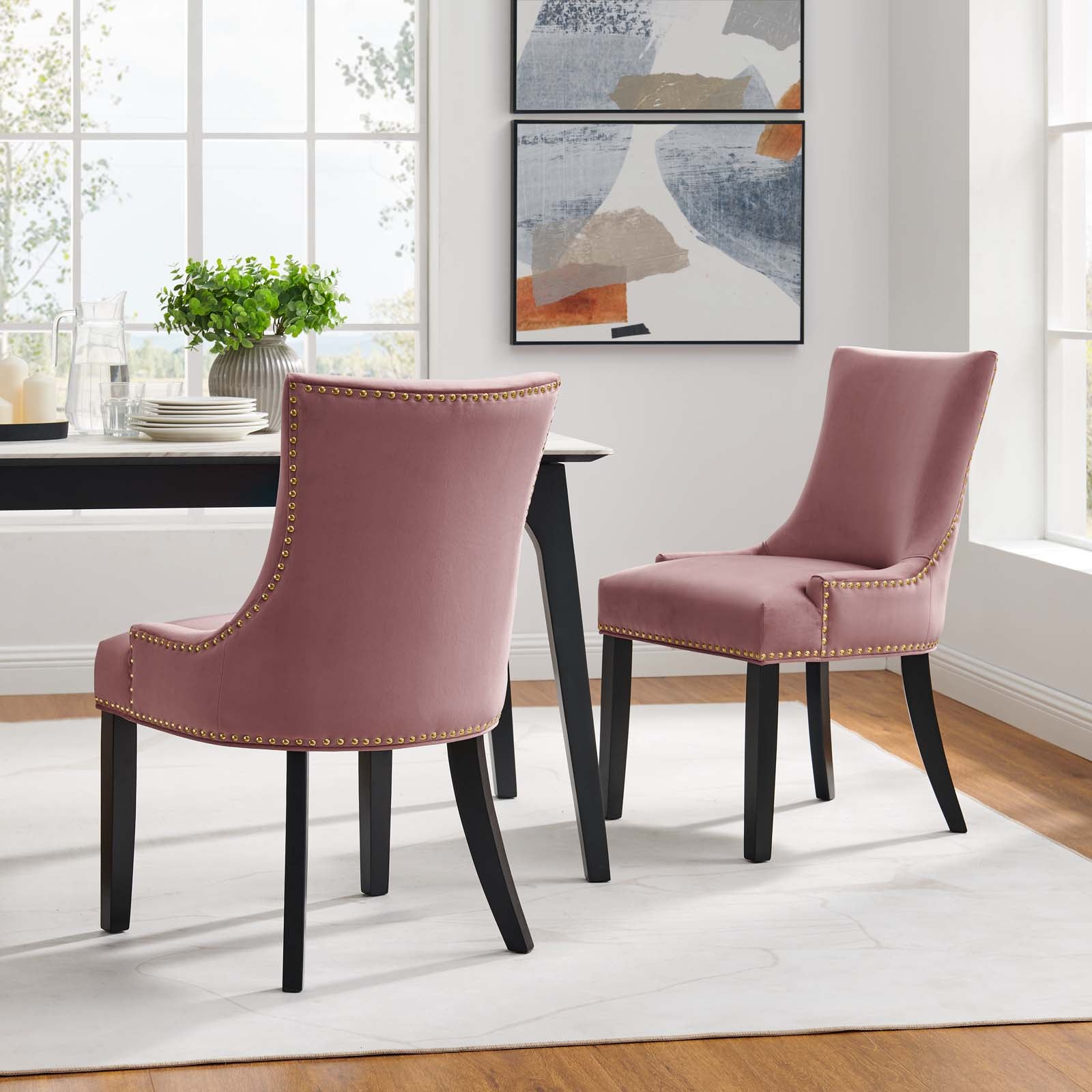 Marquis Performance Velvet Dining Chairs - Set of 2 By HouseBean