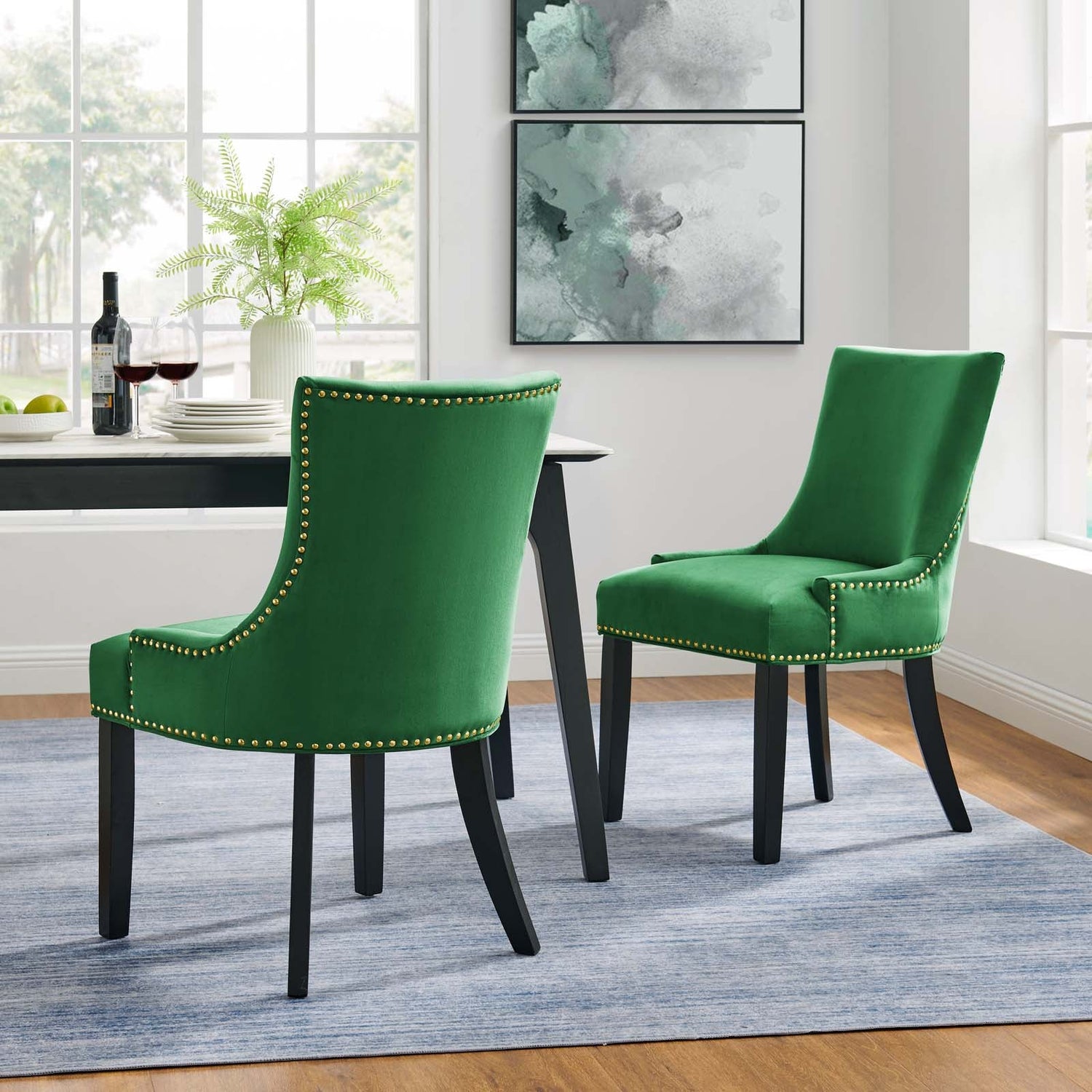 Marquis Performance Velvet Dining Chairs - Set of 2 By HouseBean