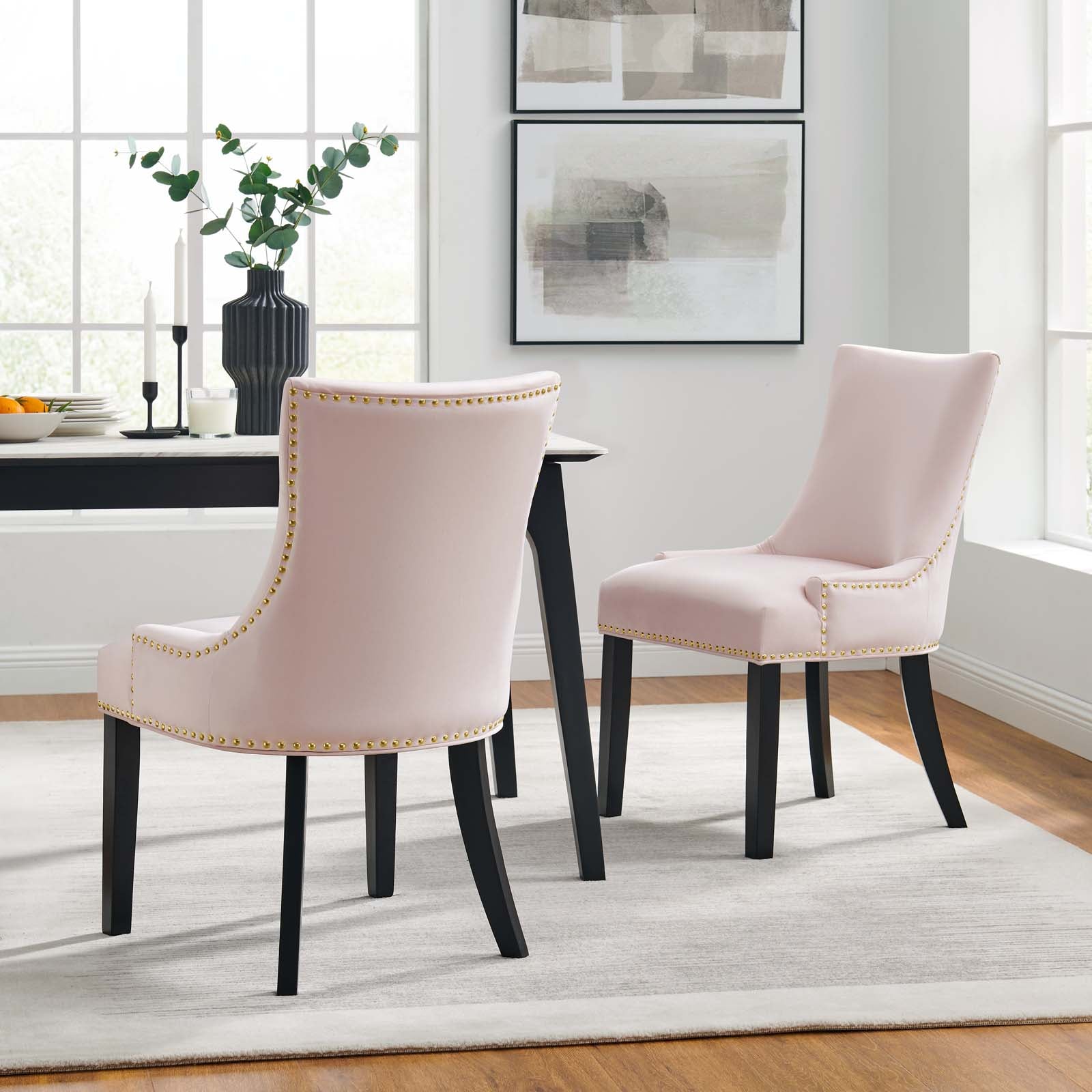 Marquis Performance Velvet Dining Chairs - Set of 2 By HouseBean