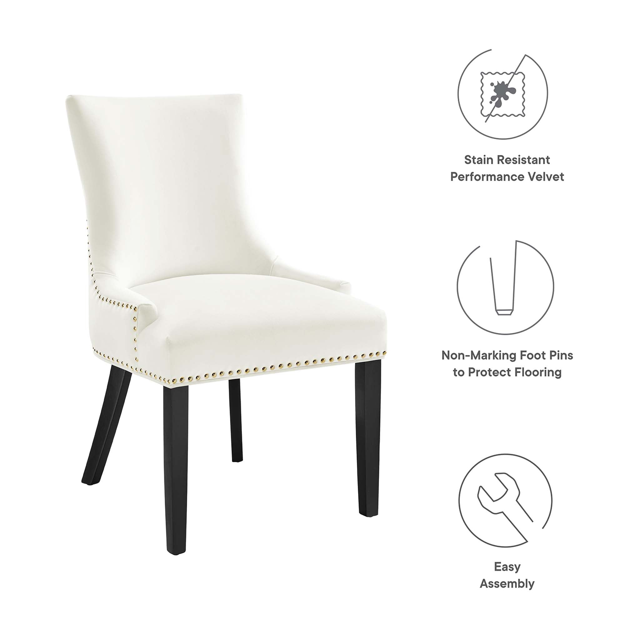 Marquis Performance Velvet Dining Chairs - Set of 2 by Modway