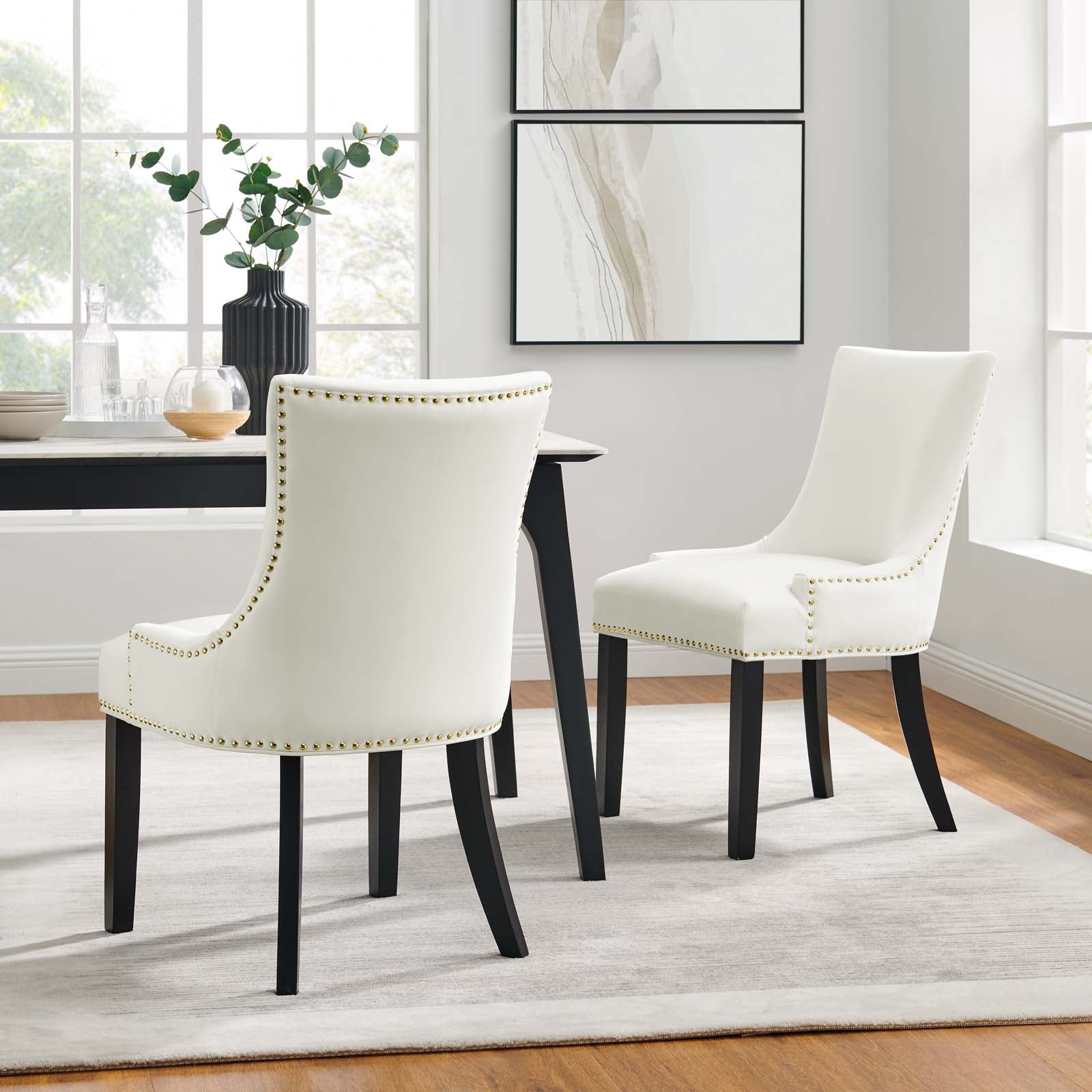 Marquis Performance Velvet Dining Chairs - Set of 2 By HouseBean