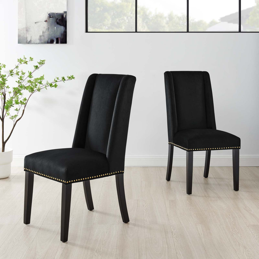 Baron Performance Velvet Dining Chairs - Set of 2 By HouseBean