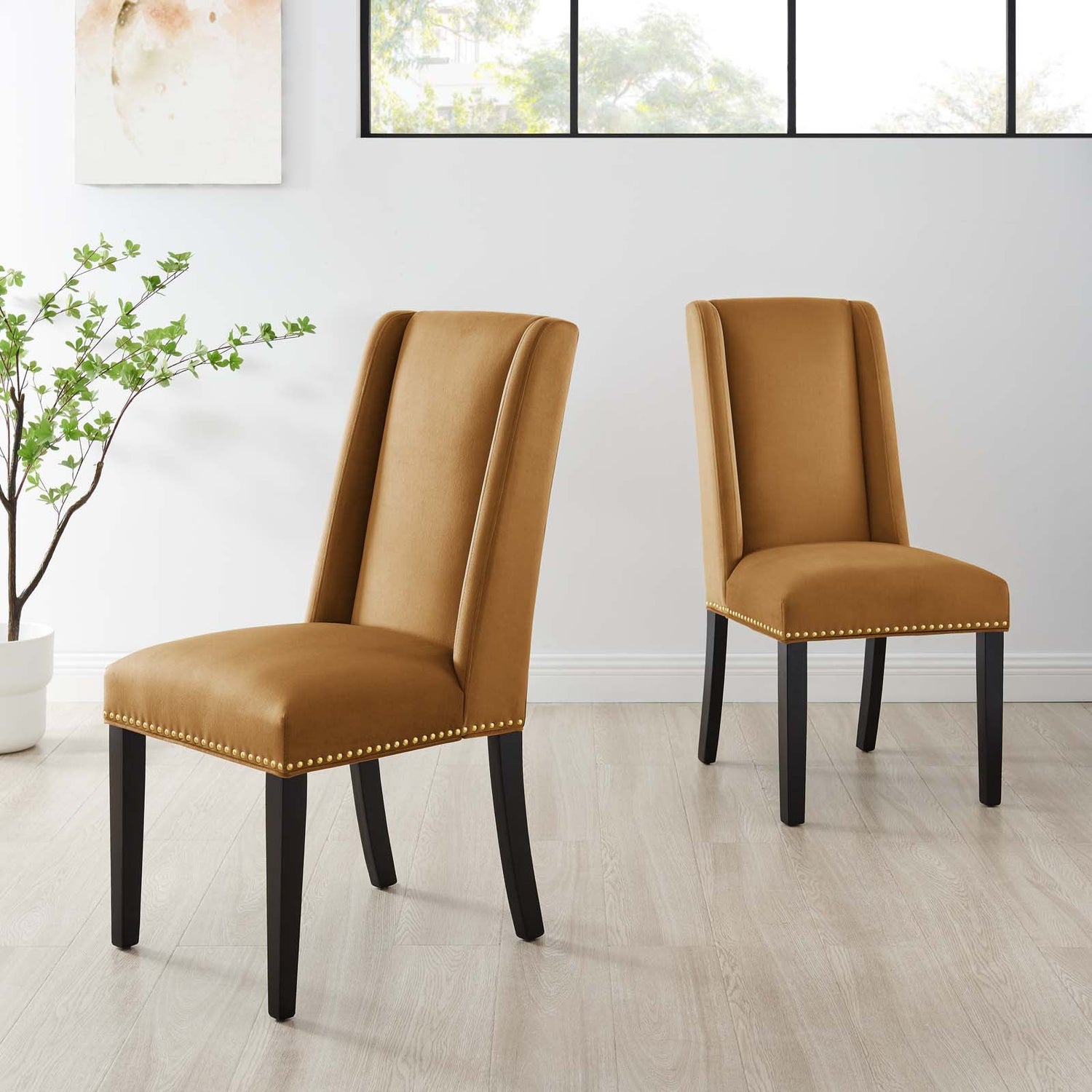 Baron Performance Velvet Dining Chairs - Set of 2 By HouseBean