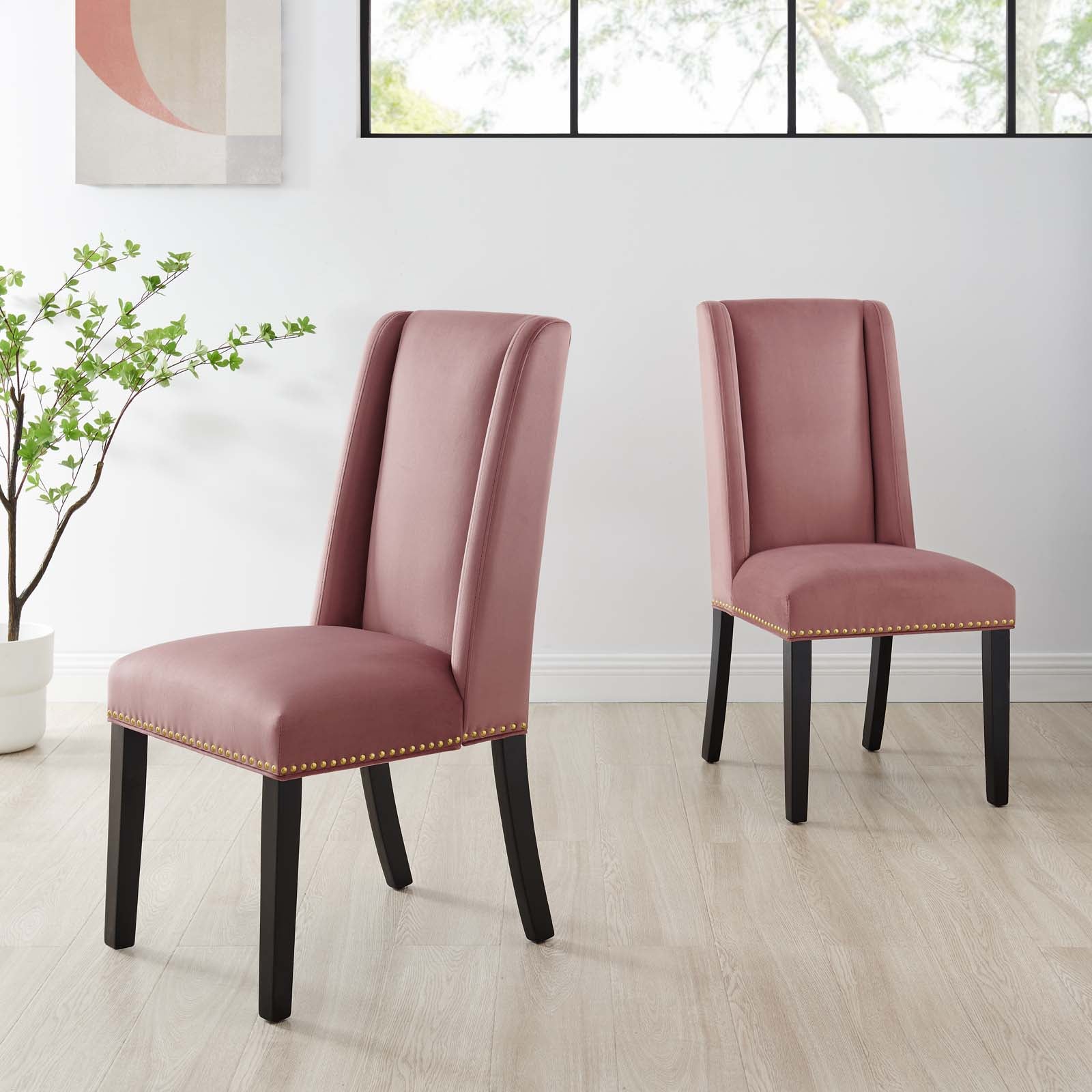 Baron Performance Velvet Dining Chairs - Set of 2 By HouseBean