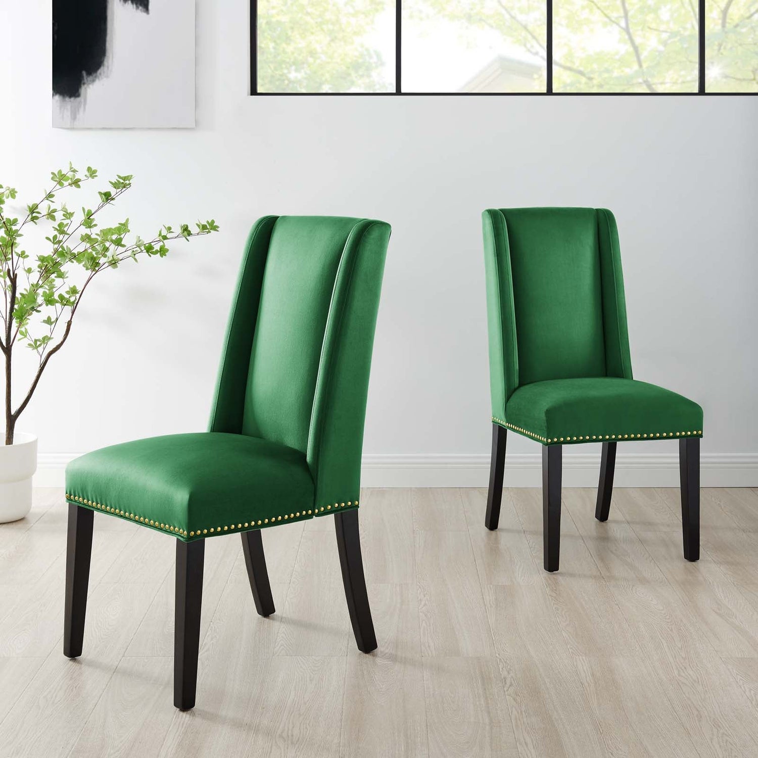 Baron Performance Velvet Dining Chairs - Set of 2 By HouseBean