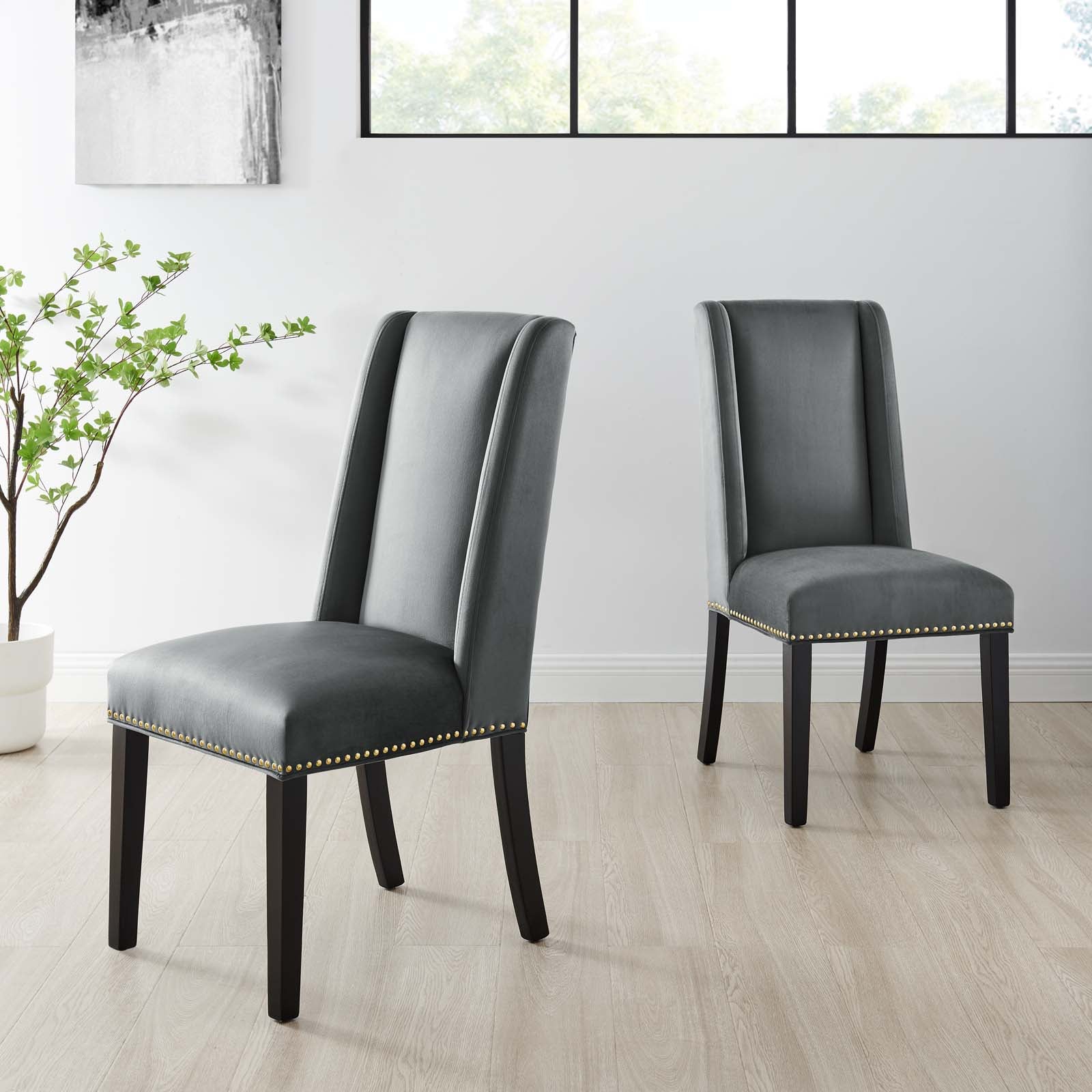 Baron Performance Velvet Dining Chairs - Set of 2 By HouseBean