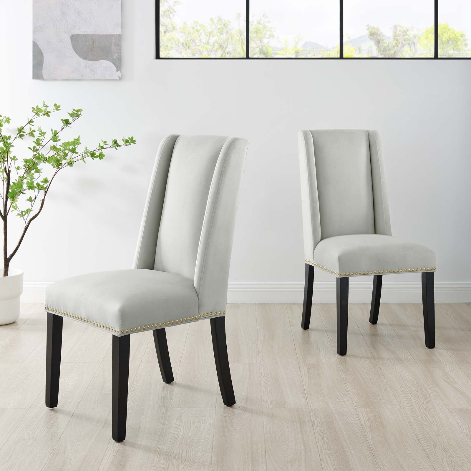 Baron Performance Velvet Dining Chairs - Set of 2 By HouseBean